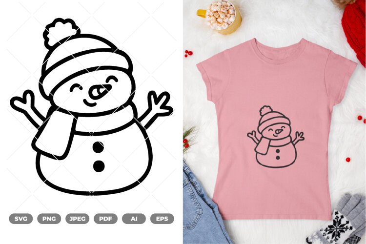 Snowman SVG & Clipart example image 1