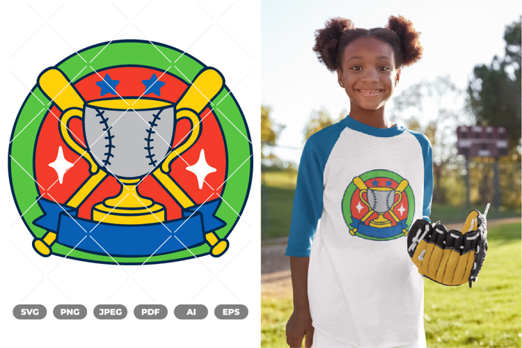 Baseball Emblem Colored SVG   Clipart