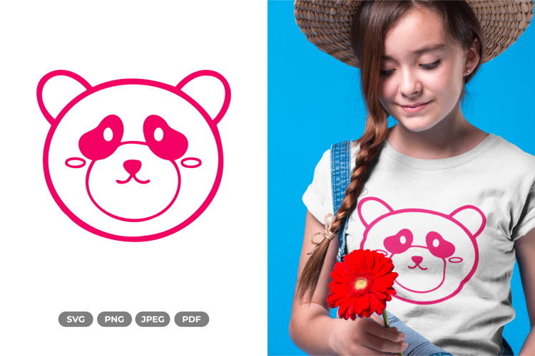 Cute Panda Head SVG & Clipart