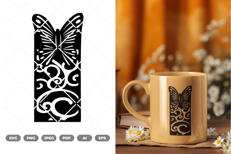 Floral Butterfly SVG & Clipart