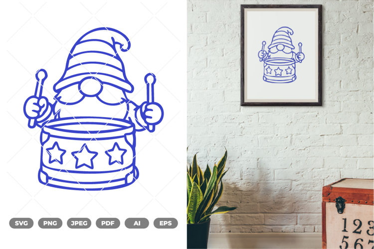 Fourth Of July Gnome SVG & Clipart