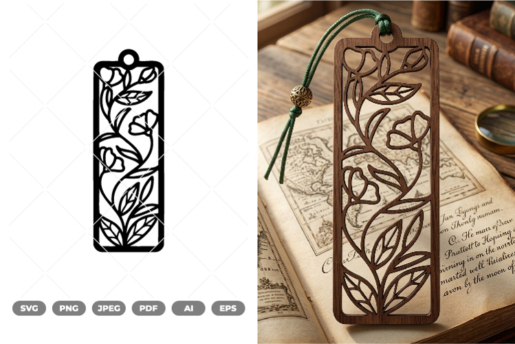 Floral Bookmark SVG & Clipart