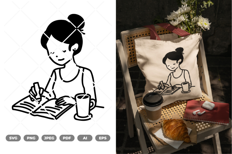 Book and Coffee SVG & Clipart