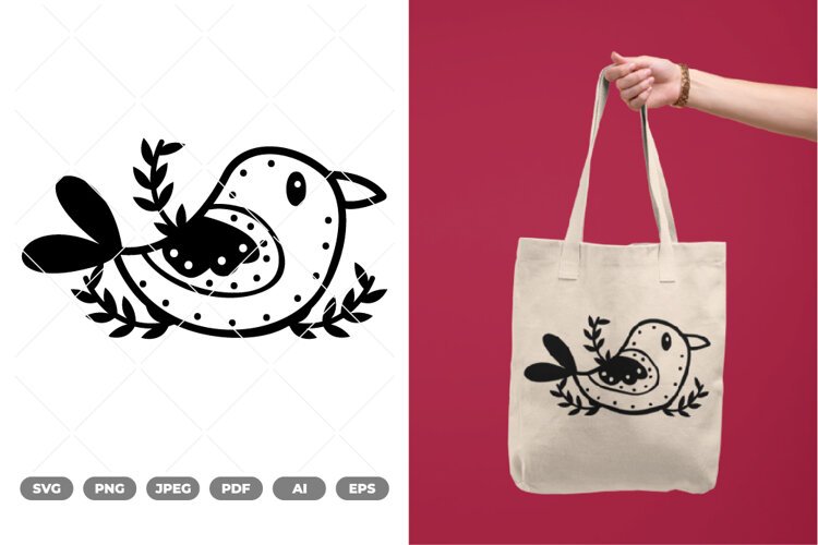 Floral Bird SVG & Clipart example image 1