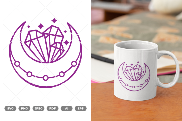 Crystal Moon SVG & Clipart