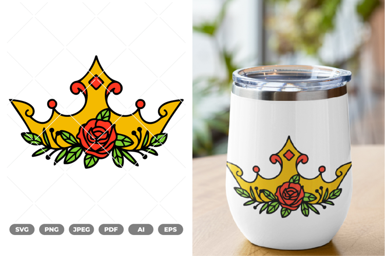 Floral Crown Colored SVG & Clipart