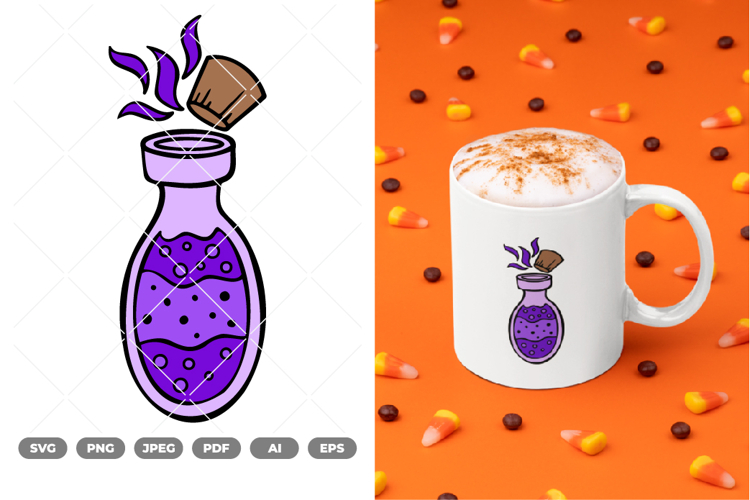 Poison Bottle Colored SVG   Clipart
