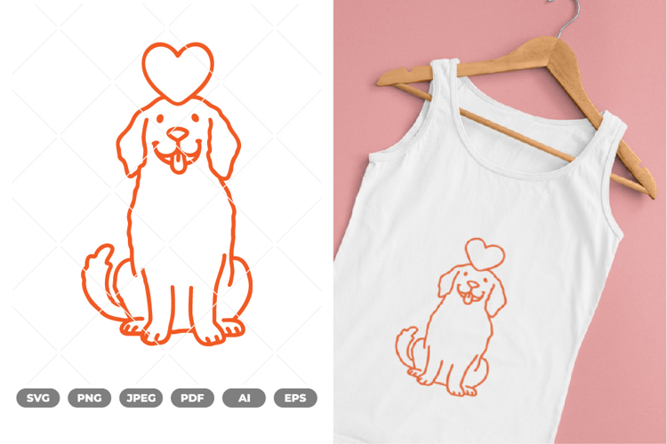 Dog and Heart SVg & Clipart