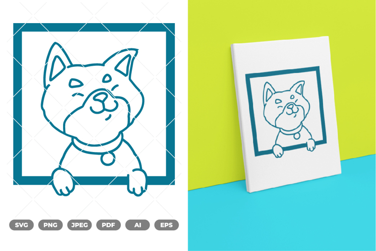 Peeking Dog Svg Image 3