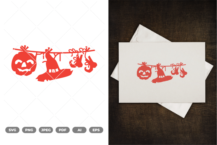 Witch Clothesline SVG & Clipart