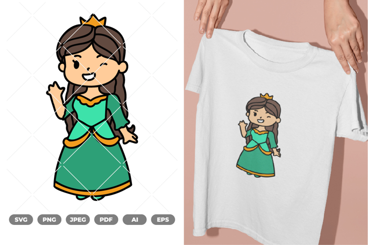 Chibi Princess Colored SVG & Clipart