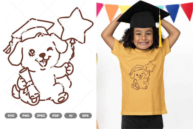 Graduation Dog SVG & Clipart