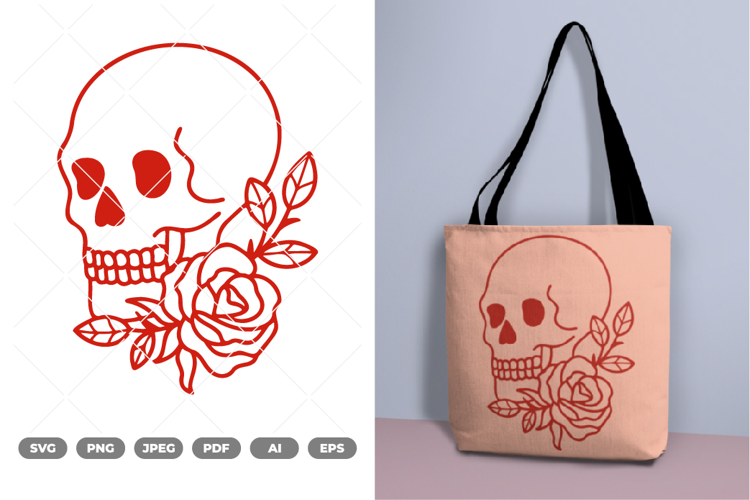 Skull and Rose SVG & Clipart