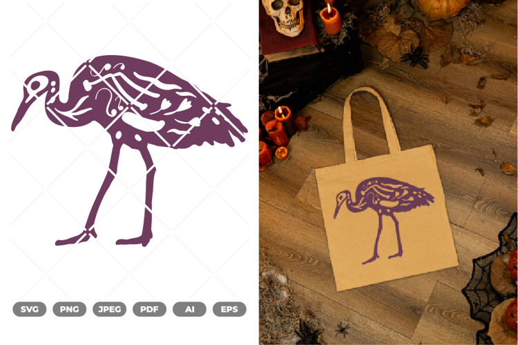 Stork Skeleton SVG & Clipart example image 1