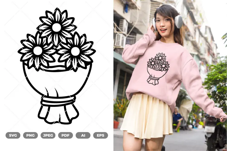 Flowers Bouquet SVG & Clipart