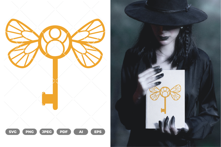 Winged Key SVG & Clipart