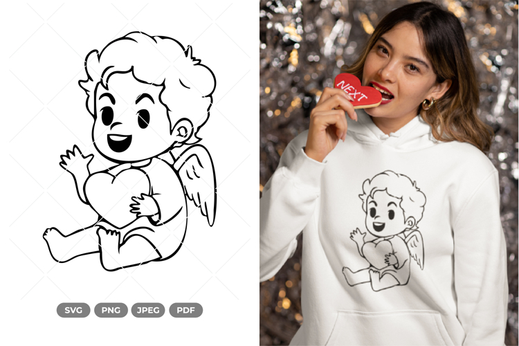 Kawaii Cupid SVG & Clipart