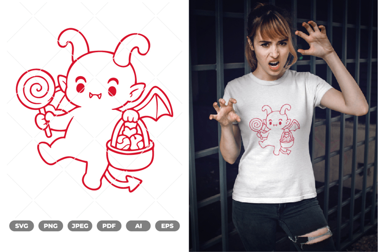 Kawaii Chibi Demon SVG & Clipart