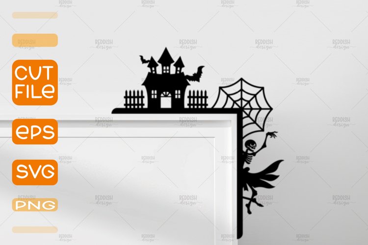 Halloween Door Corner SVG,Halloween decor laser file SVG