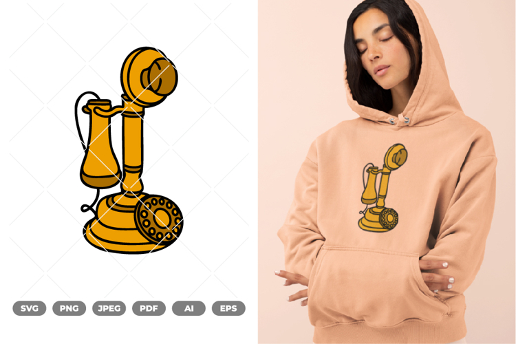 Classic Telephone Colored SVG & Clipart