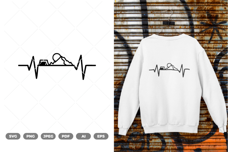 Camping Heartbeat SVG & Clipart