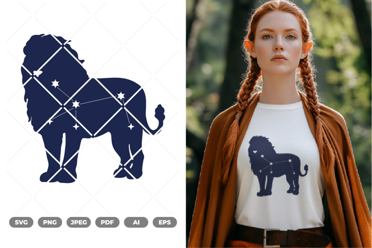 Lion Constellation SVG & Clipart example image 1