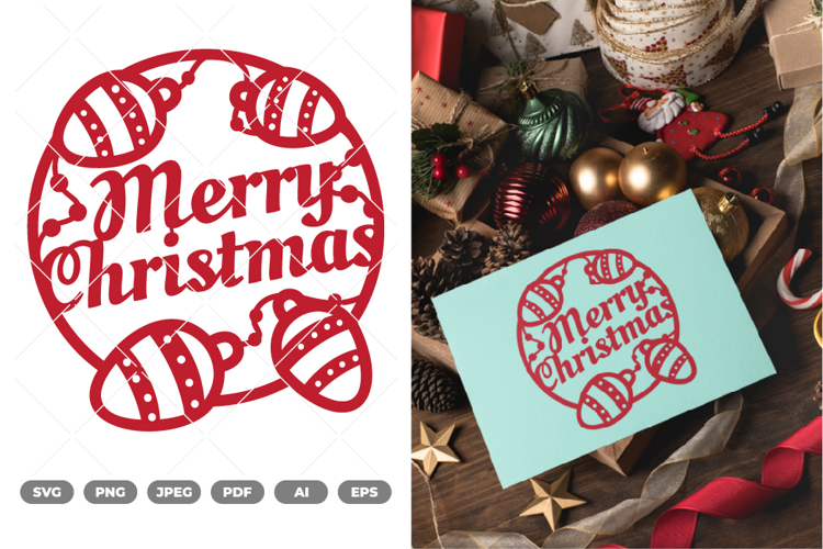 Laser Cut Merry Christmas Ornaments SVG & Clipart