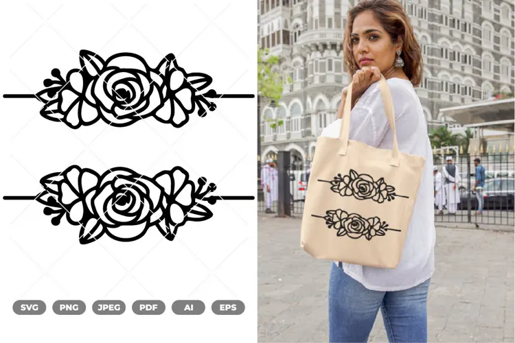 Floral Border SVG & Clipart