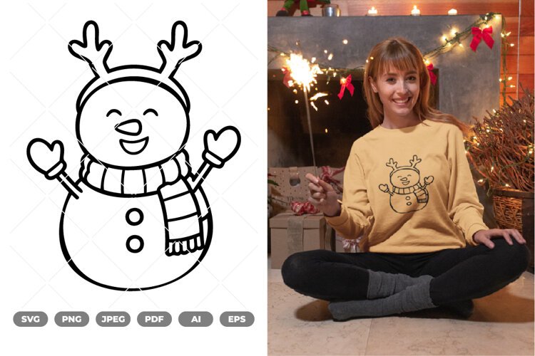 Snowman SVG & Clipart example image 1