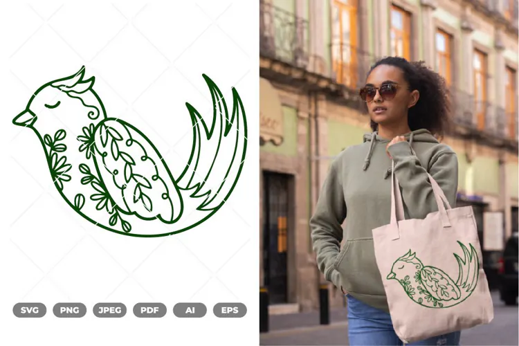 Floral Bird SVG & Clipart