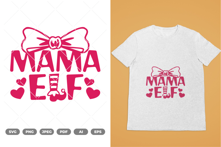 Mama Elf SVG   Clipart