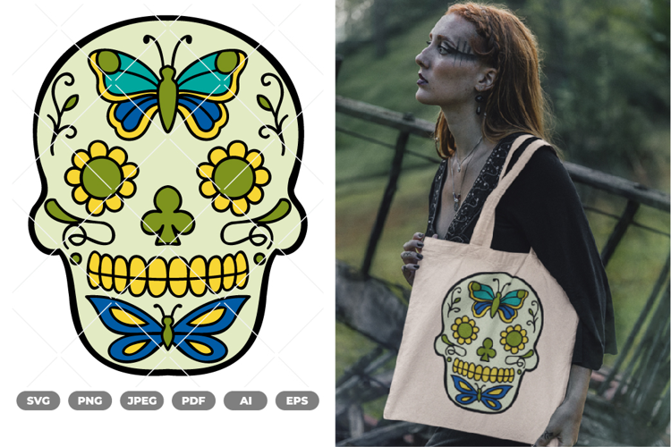 Sugar Skull Colored SVG & Clipart