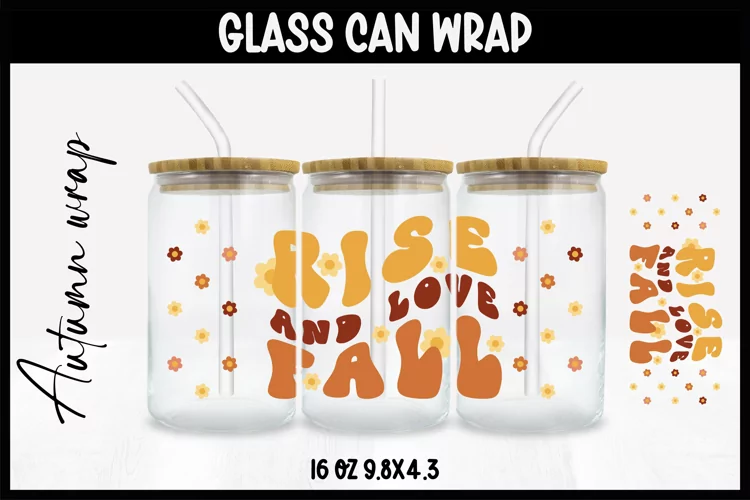 Autumn Glass Wrap Svg,16oz Libbey Wrap, Autumn SVG Glass can