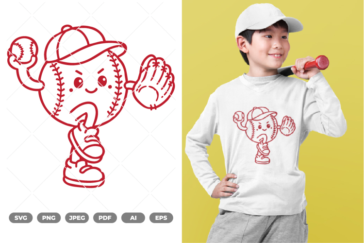 Baseball Mascot SVg & Clipart