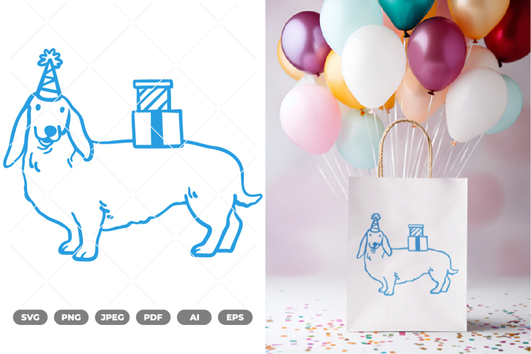 Birthday Dog SVG   Clipart