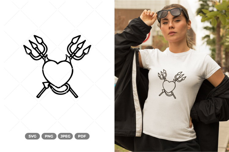 Devils Heart SVG   Clipart