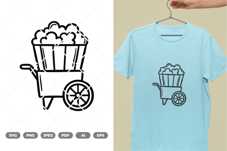 Popcorn Cart Circus SVG & Clipart