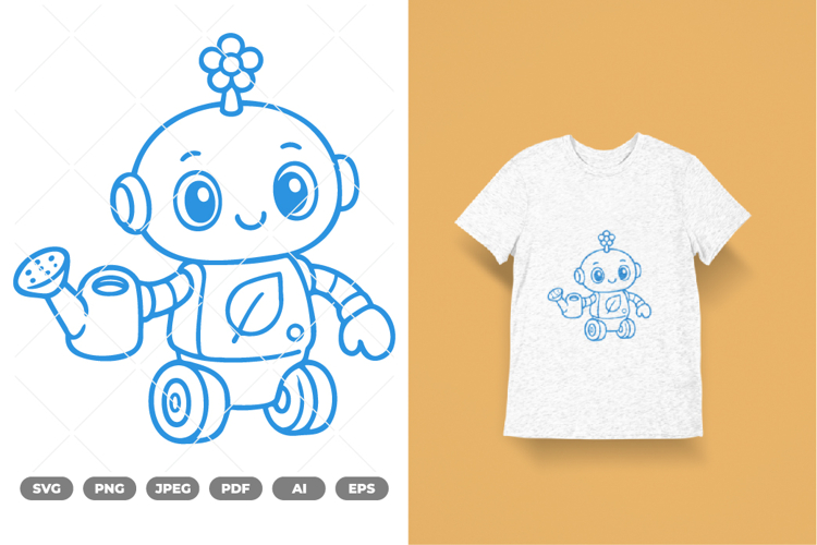 Chibi Robot SVG   Clipart