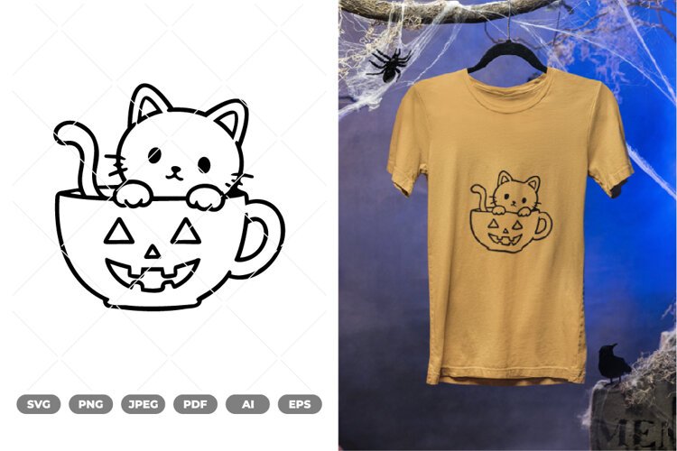 Halloween Cat SVG & Clipart example image 1