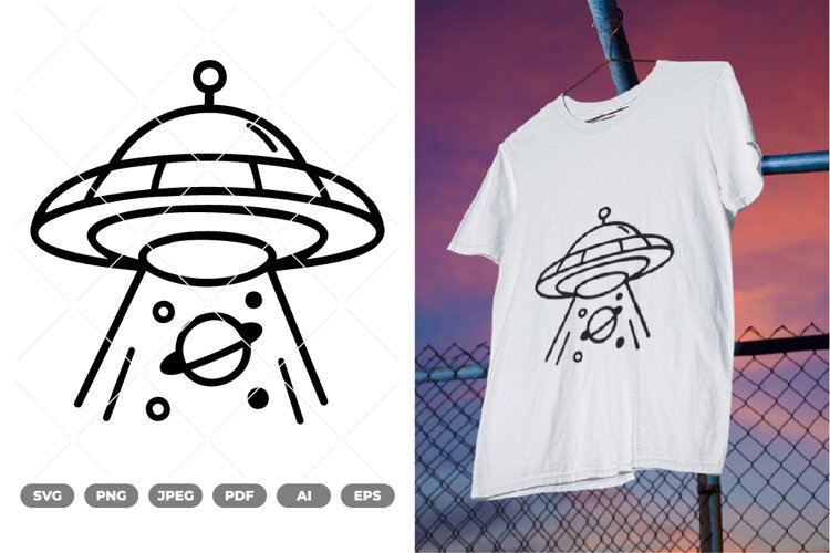 UFO SVG & Clipart example image 1