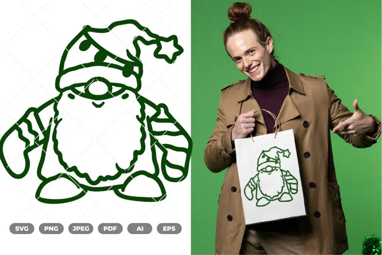 Kawaii Christmas Gnome SVG & Clipart