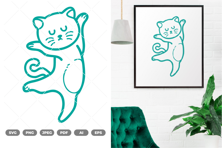 Namaste Cat Doodle SVG & Clipart