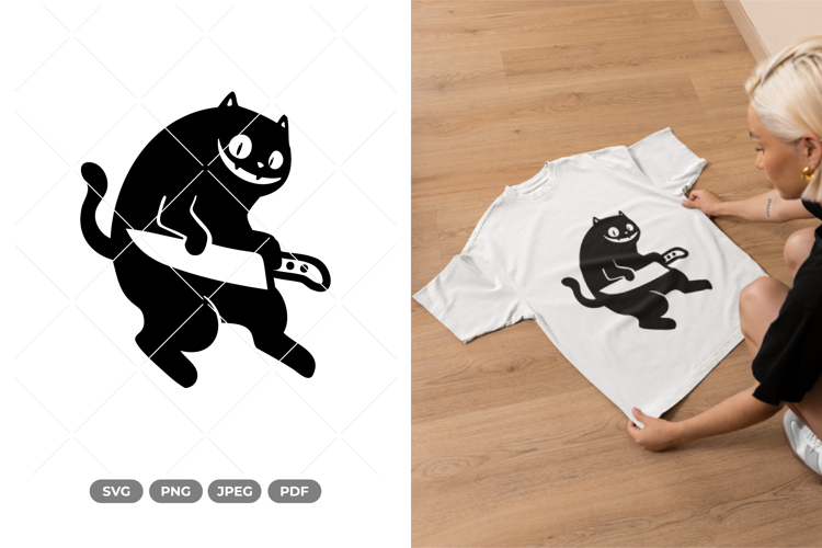 Black Cat SVG & Clipart - Funny Cat