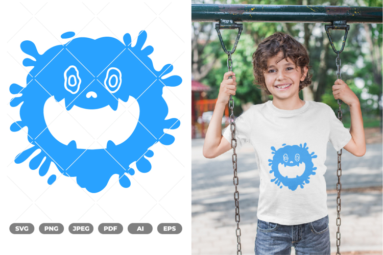 Splash Monster SVG   Clipart