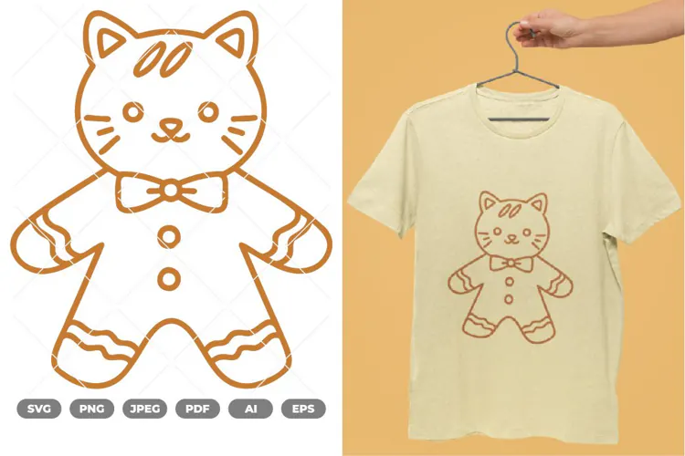 Cat Ginger Bread SVG & Clipart