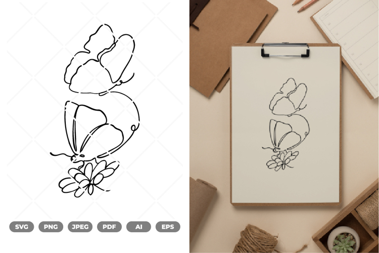Outline Butterfly Clipart