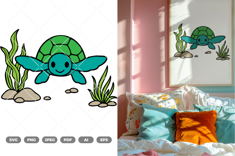 Sea Turtle Colored SVG & Clipart
