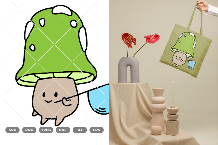 Cute Mushroom Colored SVG & Clipart example image 1