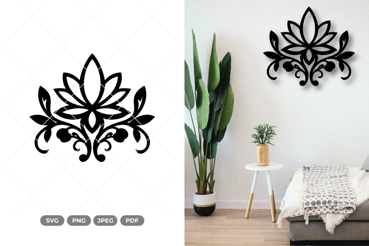 Lotus Wall Decor SVG & Clipart