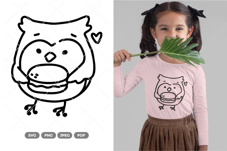 Kawaii Owl SVG   Clipart